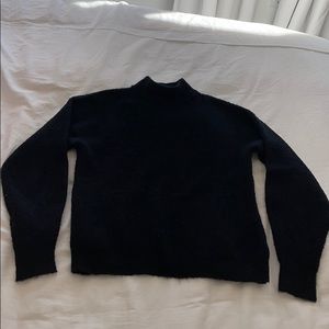 black long sleeve mock neck sweater